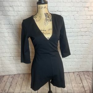 [Charlotte Russe] Black Deep V Neck Romper
